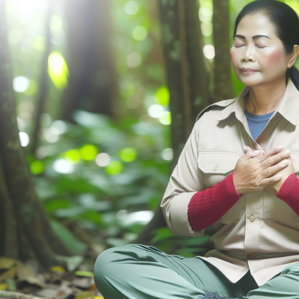 A serene image of a first responder sitting quietl