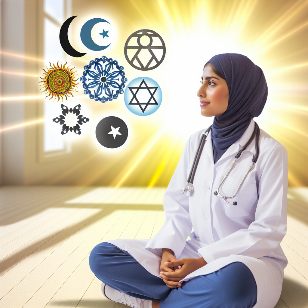 A serene image of a healthcare professional sittin